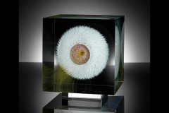 cosmic flower 2 (2016) – 22x22x22 cm Optifloat, painted, glued, polished glass