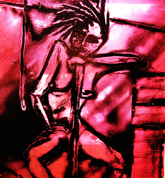 Pink Lady, Glass Painting