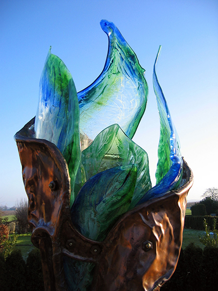 Stele for premature babies at the Rheinbach-Wormersdorf cemetery, fusing technique, copper · 2006