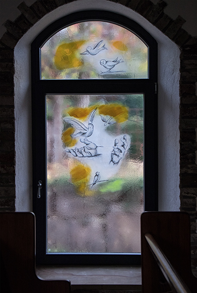 Saint Francis, glass painting and fusing technique in Friesenhagen-Bettorf · 2016