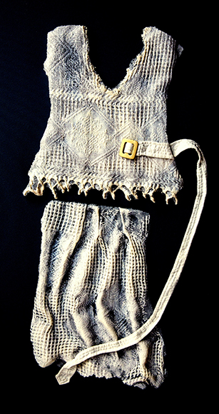 Waffelkleid, Glas Gürtel Textil
